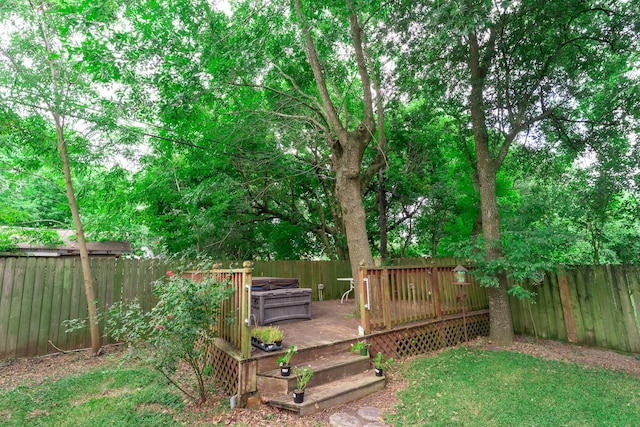 1025 Hathaway Ln, Marque, TX 77568 - fenced backyard with a deck
