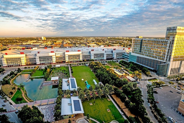2753 Clinton Dr, Houston, TX 77020 - aerial view at dusk of a water view and a view of city