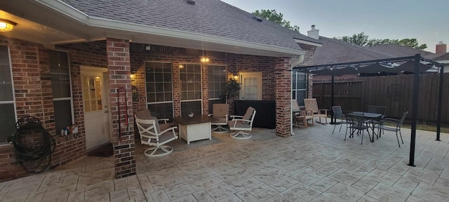 7922 Scenic Canyon Ln W, Houston, TX 77095 - view of patio featuring a gazebo and outdoor dining area