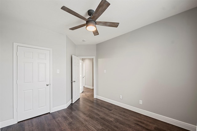 23826 Spring Dane Dr, Spring, TX 77373 - unfurnished bedroom featuring dark wood-style floors and a ceiling fan
