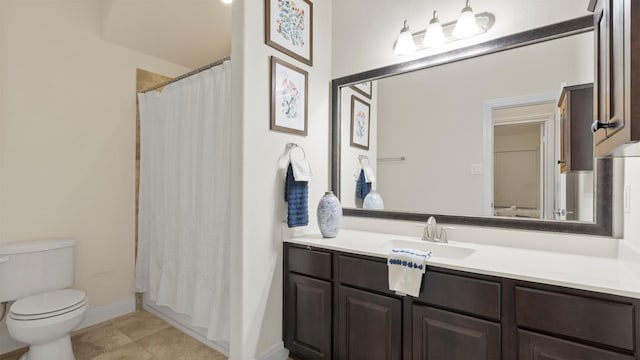 15314 Icet Creek Ave, Mont Belvieu, TX 77523 - bathroom featuring vanity, tile patterned floors, and a shower with shower curtain