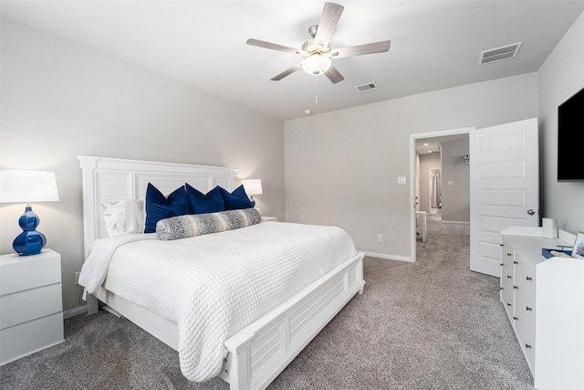 4101 Split Ivy Dr, Houston, TX 77080 - bedroom with light colored carpet and a ceiling fan