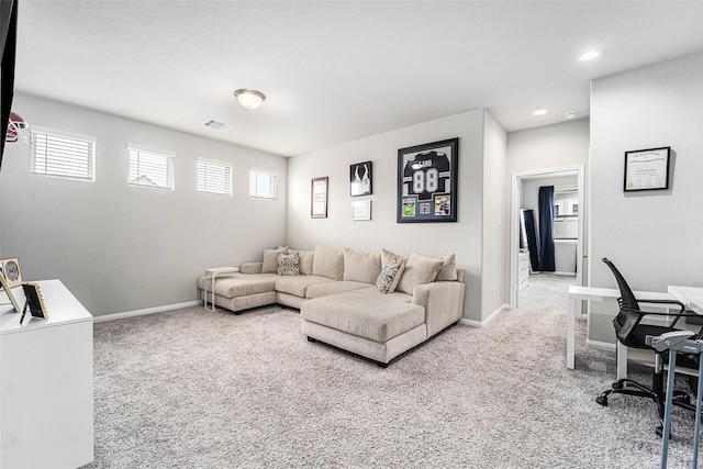 4101 Split Ivy Dr, Houston, TX 77080 - living area featuring carpet and recessed lighting