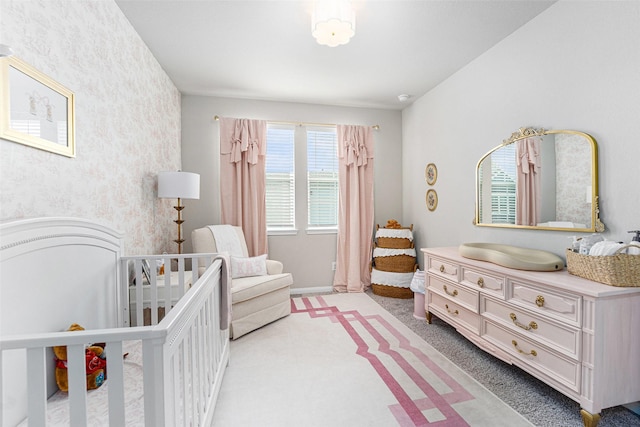 4101 Split Ivy Dr, Houston, TX 77080 - bedroom featuring light carpet and a nursery area