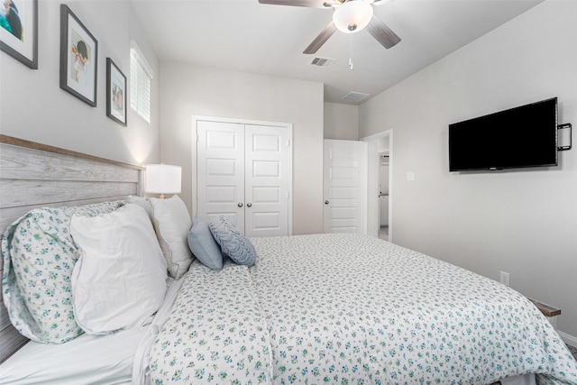 4101 Split Ivy Dr, Houston, TX 77080 - bedroom with a closet and ceiling fan