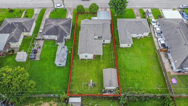 10329 Fairfax St, Houston, TX 77029 - aerial view of residential area featuring property parcel outlined