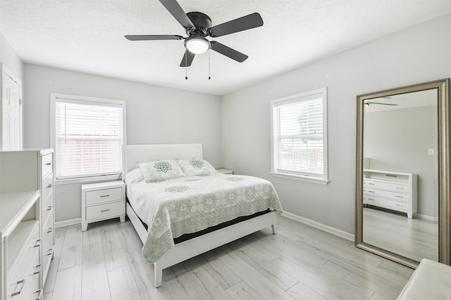 10329 Fairfax St, Houston, TX 77029 - bedroom featuring light wood finished floors and ceiling fan