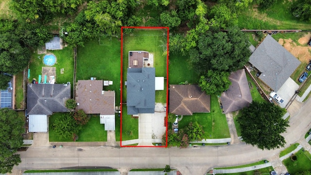 10747 Dulcimer St, Houston, TX 77051 - aerial view of property and surrounding area featuring property boundaries highlighted