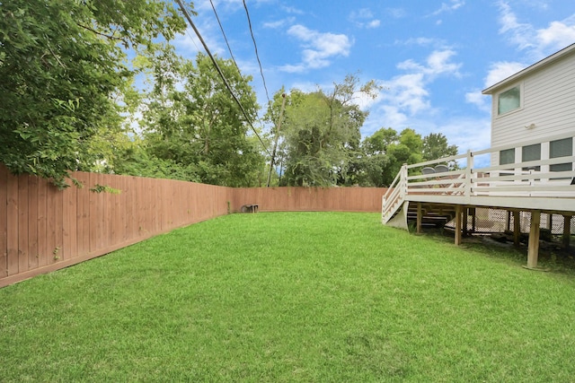 10747 Dulcimer St, Houston, TX 77051 - fenced backyard with a wooden deck