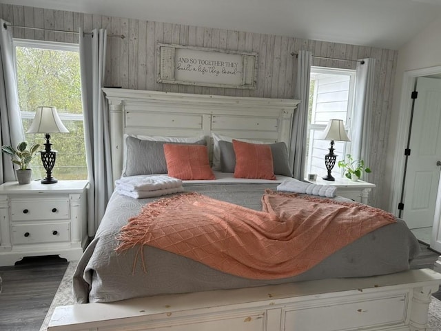 10747 Dulcimer St, Houston, TX 77051 - bedroom with wood finished floors and wood walls