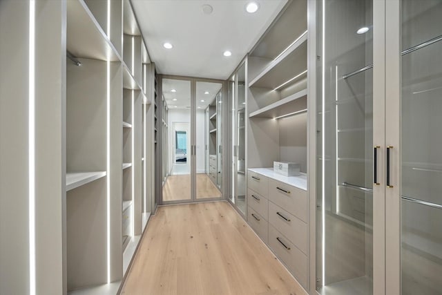 507 W Bell, Houston, TX 77019 - walk in closet featuring light wood-style floors
