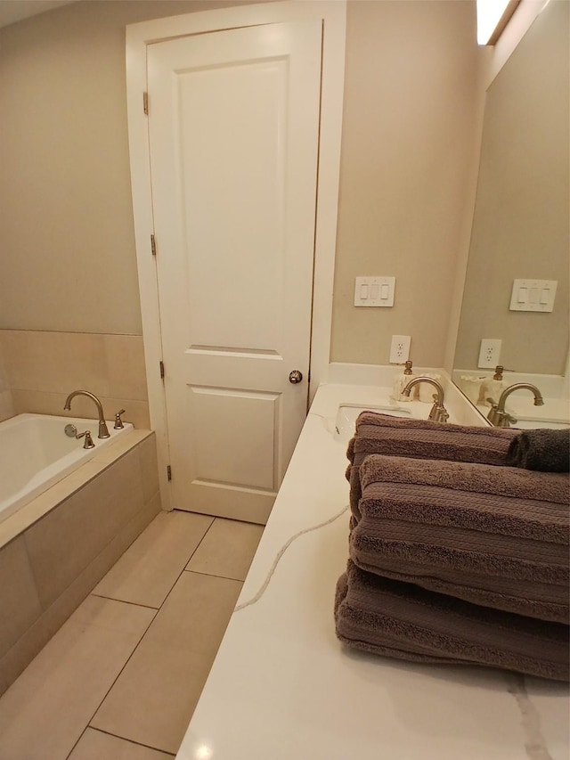 3333 Kilgore St, Houston, TX 77021 - full bathroom with vanity, tile patterned flooring, and a bath
