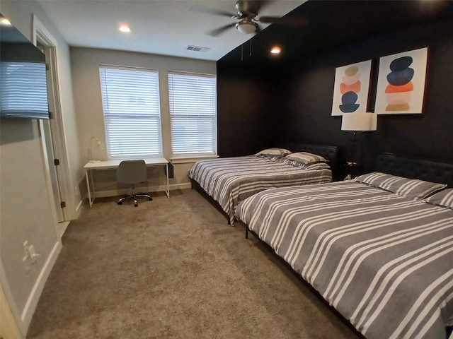 3333 Kilgore St, Houston, TX 77021 - bedroom featuring carpet, ceiling fan, and recessed lighting