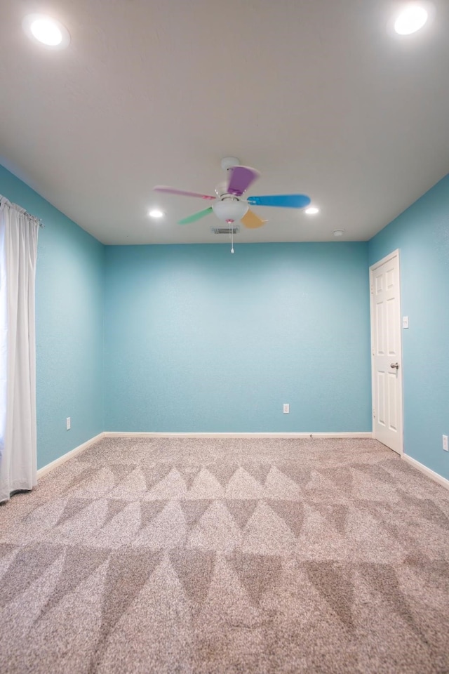 30615 S Sulphur Creek Dr, Magnolia, TX 77355 - carpeted empty room featuring ceiling fan and recessed lighting