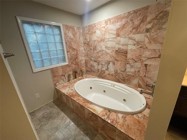 12834 Tosca Ln, Houston, TX 77024 - full bath with a whirlpool tub and marble finish flooring