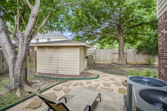 16407 Bogan Flats Ct, Houston, TX 77095 - fenced backyard with a patio and an outdoor structure