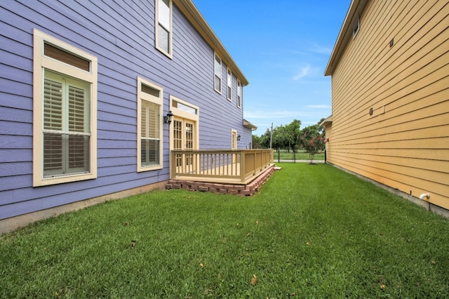 4734 Cashel Glen Dr, Houston, TX 77069 - view of green lawn with a wooden deck