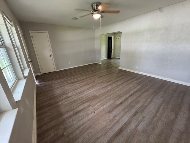 2222 8th St, Houston, TX 77547 - spare room featuring a ceiling fan and wood finished floors