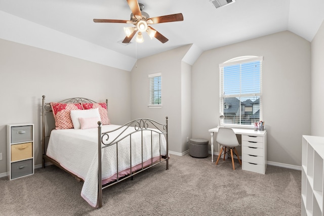 6303 Grand Drift Ct, Katy, TX 77494 - carpeted bedroom with lofted ceiling and a ceiling fan