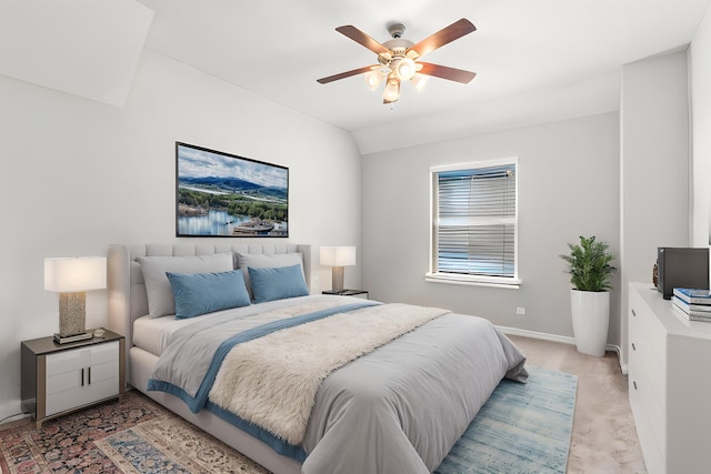 6303 Grand Drift Ct, Katy, TX 77494 - bedroom featuring light colored carpet, a ceiling fan, and lofted ceiling