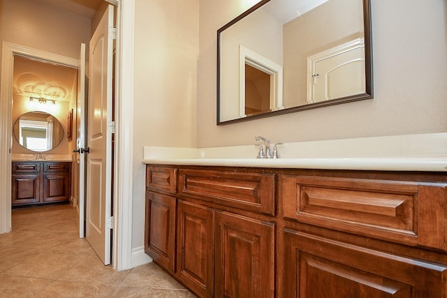 8706 Stowe Creek Ln, Missouri City, TX 77459 - bathroom with vanity and tile patterned flooring