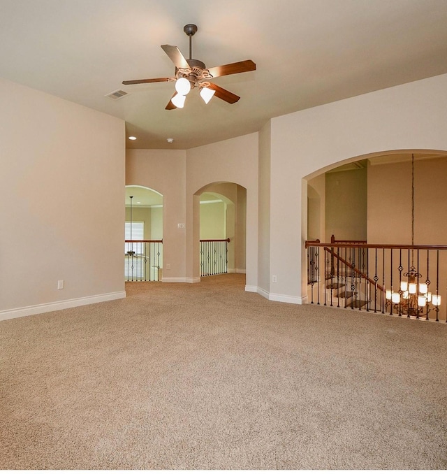 8706 Stowe Creek Ln, Missouri City, TX 77459 - spare room with a ceiling fan and carpet flooring