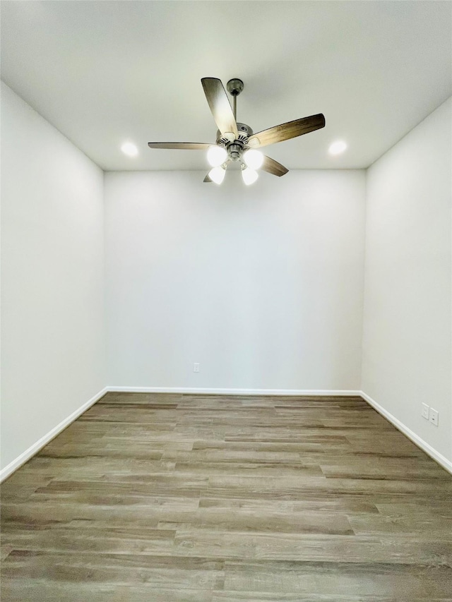 669 Cape Capri Dr, Katy, TX 77493 - unfurnished room with a ceiling fan, recessed lighting, and wood finished floors