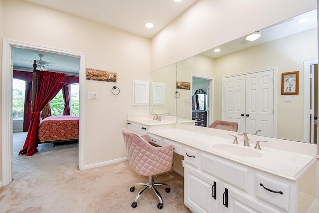 1006 Pointe Loma Dr, Sugar Land, TX 77479 - ensuite bathroom with vanity and recessed lighting