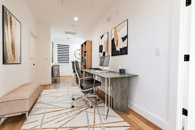 1202 Hamblen St, Houston, TX 77009 - office with light wood-style flooring and recessed lighting