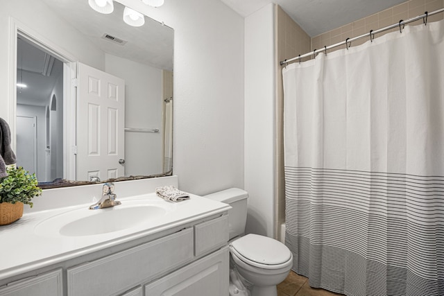 2206 Hollow Bloom Ln, Katy, TX 77494 - full bath with vanity, tile patterned floors, and shower / tub combo with curtain