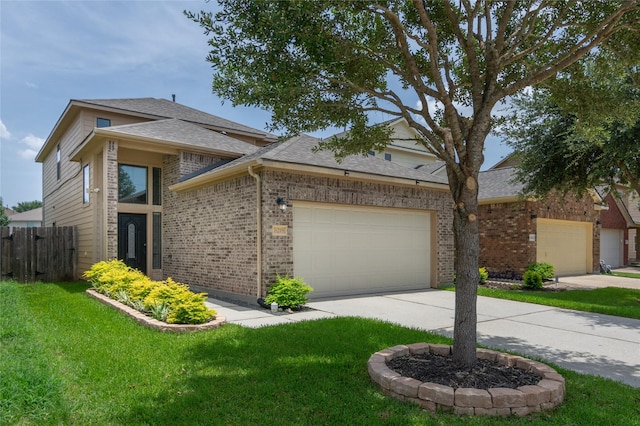 8218 Rustic Cape Dr, Cypress, TX 77433 - view of front facade featuring brick siding, concrete driveway, an attached garage, and a shingled roof