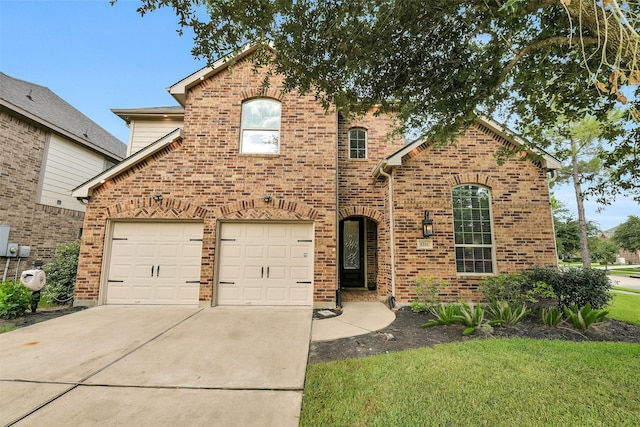 8106 Yarrow Dr, Cypress, TX 77433 - view of front of property with brick siding, driveway, and a front lawn