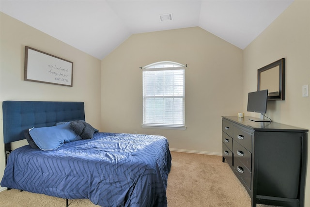 8106 Yarrow Dr, Cypress, TX 77433 - bedroom with light colored carpet and lofted ceiling