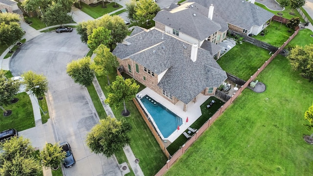 8106 Yarrow Dr, Cypress, TX 77433 - view from above of property featuring a pool area