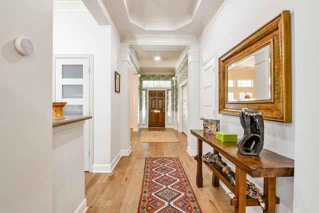 2442 Chimney Rock Rd, Houston, TX 77056 - entrance foyer featuring ornamental molding and light wood-type flooring
