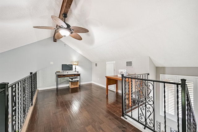 2114 Crows Nest Dr, League City, TX 77573 - bonus room with ceiling fan, a desk, and wood finished floors