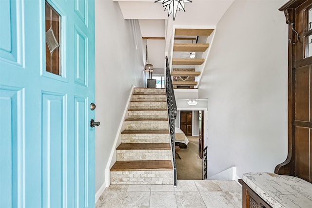 2114 Crows Nest Dr, League City, TX 77573 - foyer with stairs and a high ceiling