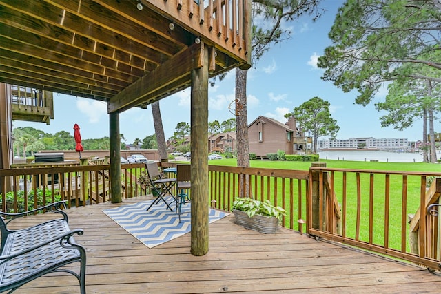 2114 Crows Nest Dr, League City, TX 77573 - deck with a yard and a residential view