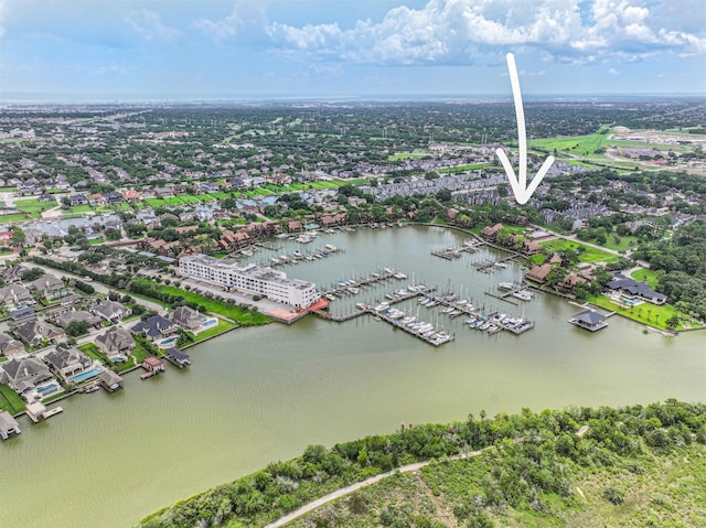 2114 Crows Nest Dr, League City, TX 77573 - bird's eye view of a large body of water and a marina