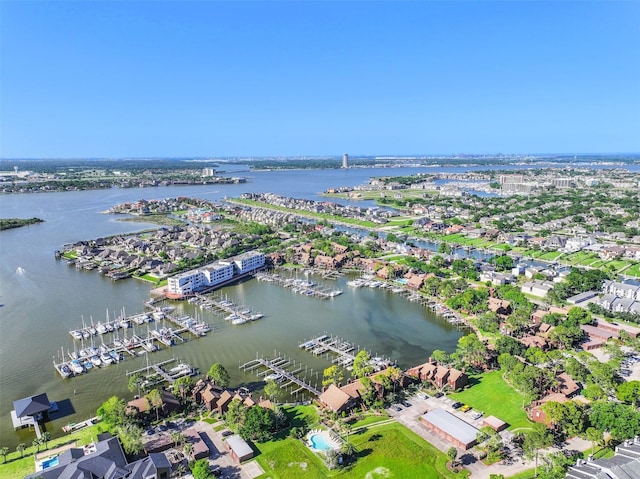 2114 Crows Nest Dr, League City, TX 77573 - drone / aerial view of a large body of water and a marina