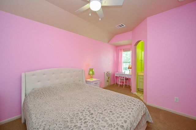 21211 Dover Park Ln, Katy, TX 77450 - bedroom featuring light colored carpet and vaulted ceiling