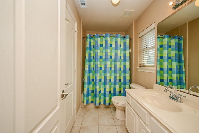 21211 Dover Park Ln, Katy, TX 77450 - bathroom featuring vanity, tile patterned flooring, and a shower with curtain