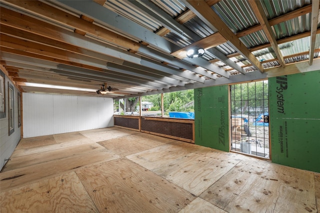 4505 Memorial Dr, Waco, TX 76711 - unfurnished sunroom featuring a ceiling fan