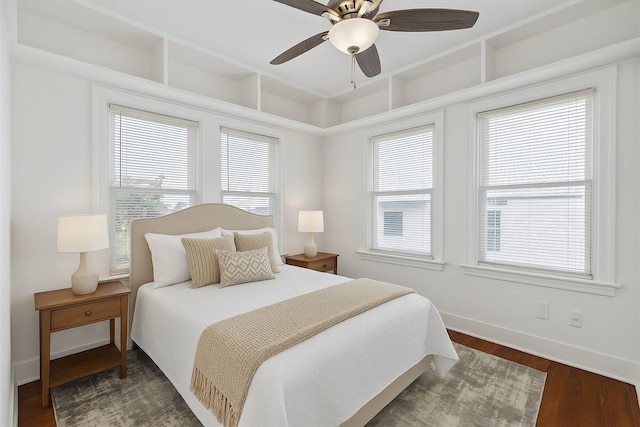 2317 Ashland St, Houston, TX 77008 - bedroom featuring dark wood finished floors and a ceiling fan