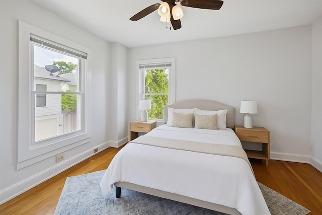 2317 Ashland St, Houston, TX 77008 - bedroom featuring light wood-style floors and ceiling fan