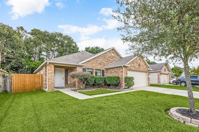 2715 Lexington Park Dr, Spring, TX 77373 - ranch-style home featuring brick siding, driveway, roof with shingles, and an attached garage