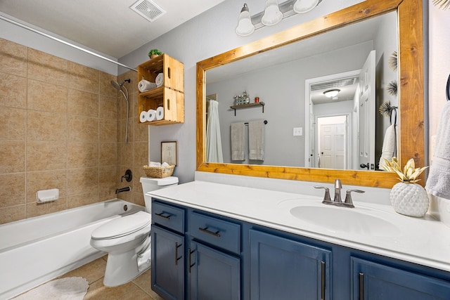 2715 Lexington Park Dr, Spring, TX 77373 - bathroom with vanity, tile patterned floors, and tub / shower combination