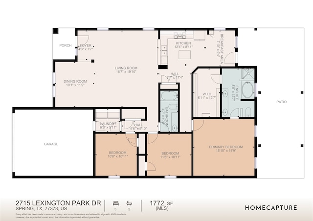 2715 Lexington Park Dr, Spring, TX 77373 - view of room layout