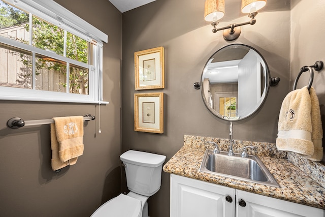 12215 Cobblestone Dr, Houston, TX 77024 - half bathroom featuring vanity and toilet