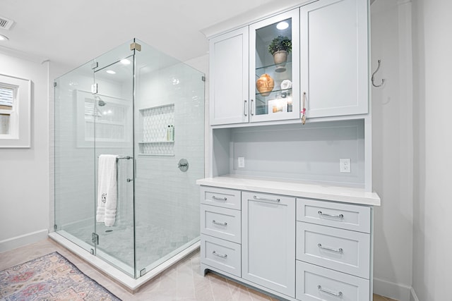 12215 Cobblestone Dr, Houston, TX 77024 - full bath with a shower stall, recessed lighting, and vanity